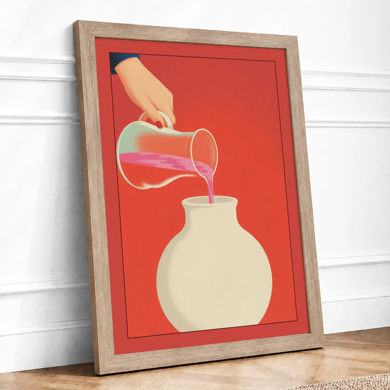 Pouring Into Cream Modern - Framed Print, A1 - 84.1 x 59.4 cm, Oak