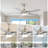 52-Inch Smart Ceiling Fan With Light Featuring 5 ABS Blades Dimmable LED And Memory Function