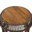 Table d'appoint ronde en bois d'acacia avec structure en corde tissée grise, plateau en teck, capacité de 150 lb, aucun assemblage requis, table d'appoint résistante aux intempéries pour le salon de patio-358716256