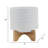 Gillett Modern Ceramic Planter with Wooden Stand - Stylish Textured Design, Contemporary Home Decor Accent, Durable Stoneware Construction, Sleek and Minimalist Look for Indoor Spaces-841363944