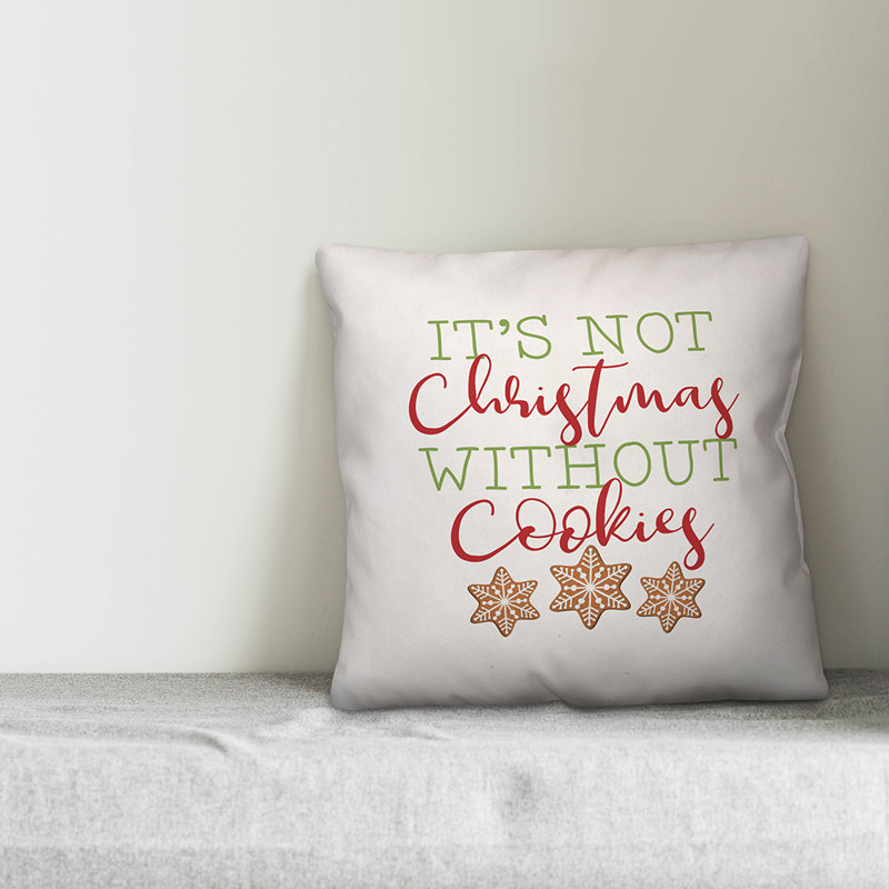  Coussin It's It's Christmas Sans Cookies, 18 po x 18 po, Polyester/ Bourre en polyester