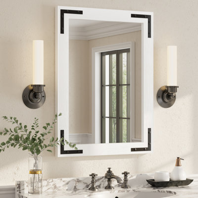 Amara Rustic Farmhouse Solid Wood Framed Tempered Glass Wall Mirror with 5-Year Warranty