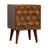 Chestnut Cube Carved Bedside Nightstand