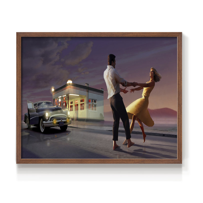 Night Dance -Framed Print - Restickable, H 16 po x l 20 po, Noyer