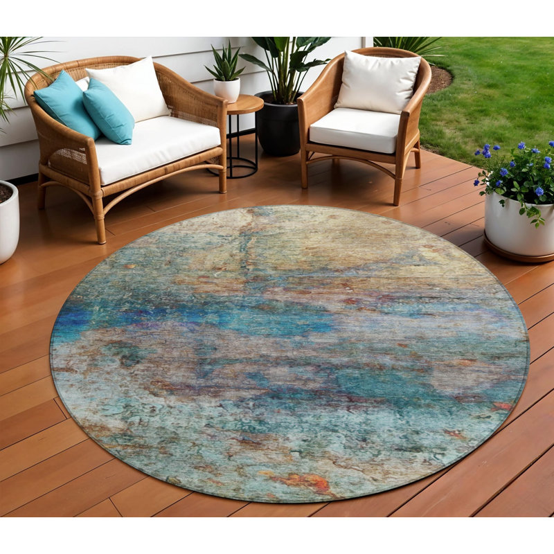 Tapis extérieur rond 8 pi