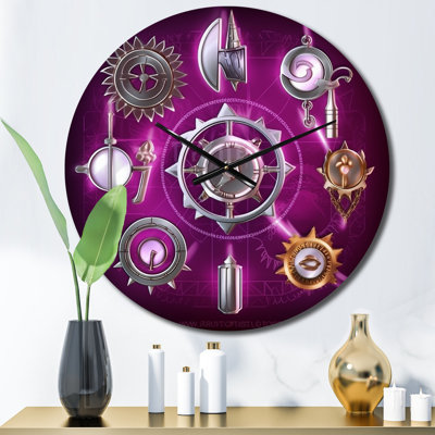 Horloge murale Mystical Fuchia Sacred Chakra Energy I