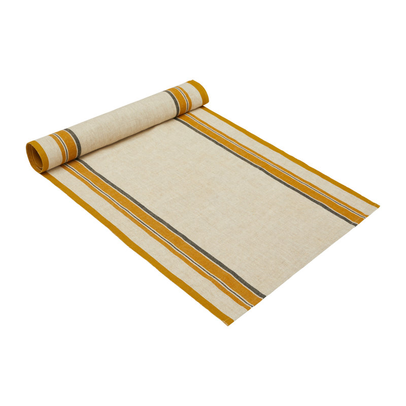 Antibes Table Runner - 20" x 72", Natural/Mustard