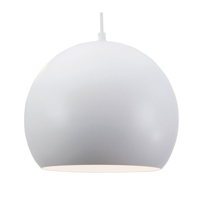 Kanisha 1 - Light Single Pendant, White, 11.81"H x 9.84"W x 9.84"D