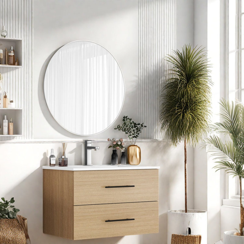Meuble-lavabo mural moderne en MDF de 30 pouces (doit inclure le meuble-lavabo et le lavabo)