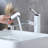 White Single Handle Bathroom Faucet With Pull-Out Sprayer-123298063-123298061