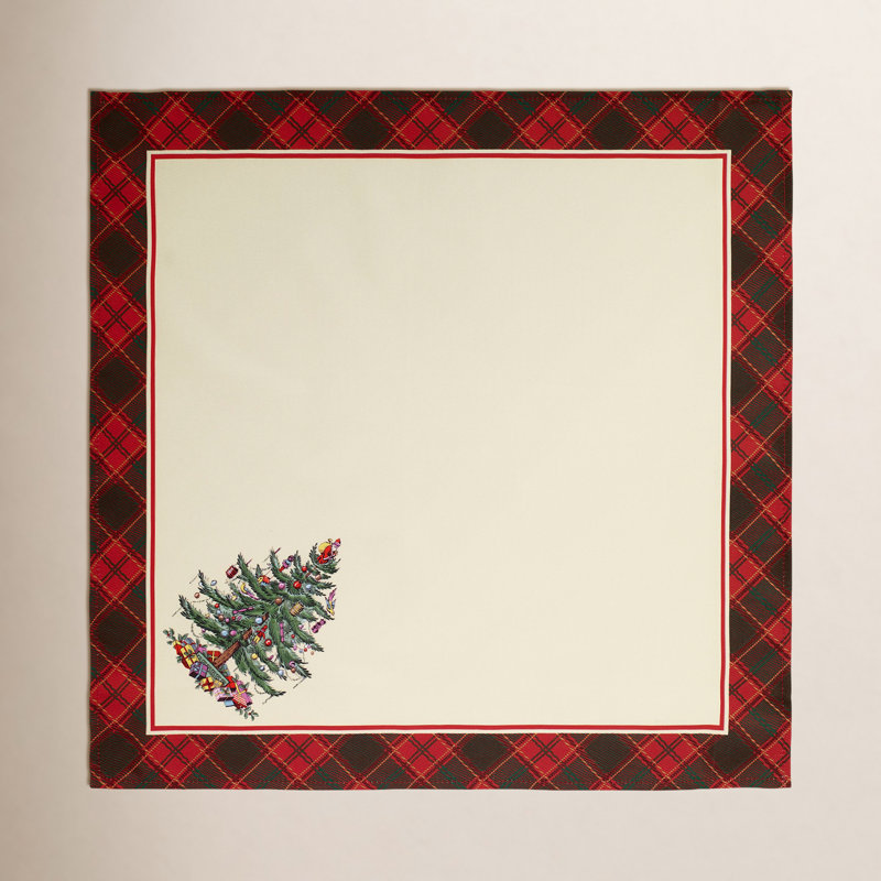 Christmas Tree Tartan 4 Piece Napkin Set