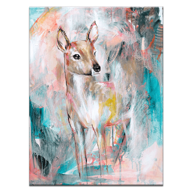 Deer by Amanda Skye-Mulder - Print, 51cm H x 41cm W x 3.8cm D, Wrapped Canvas