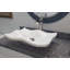 TashMart Flower Petal 17.5'' White Stone Rectangular Bathroom Sink