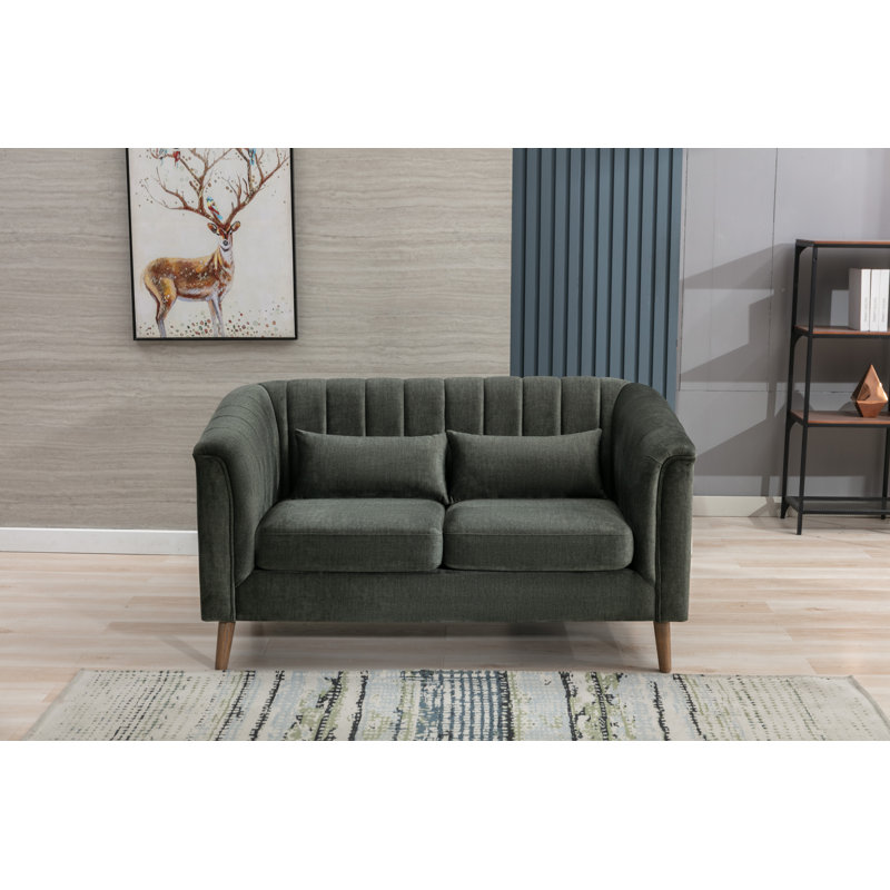 Colvin 2 Seater Velvet Loveseat, Moss Green Velvet