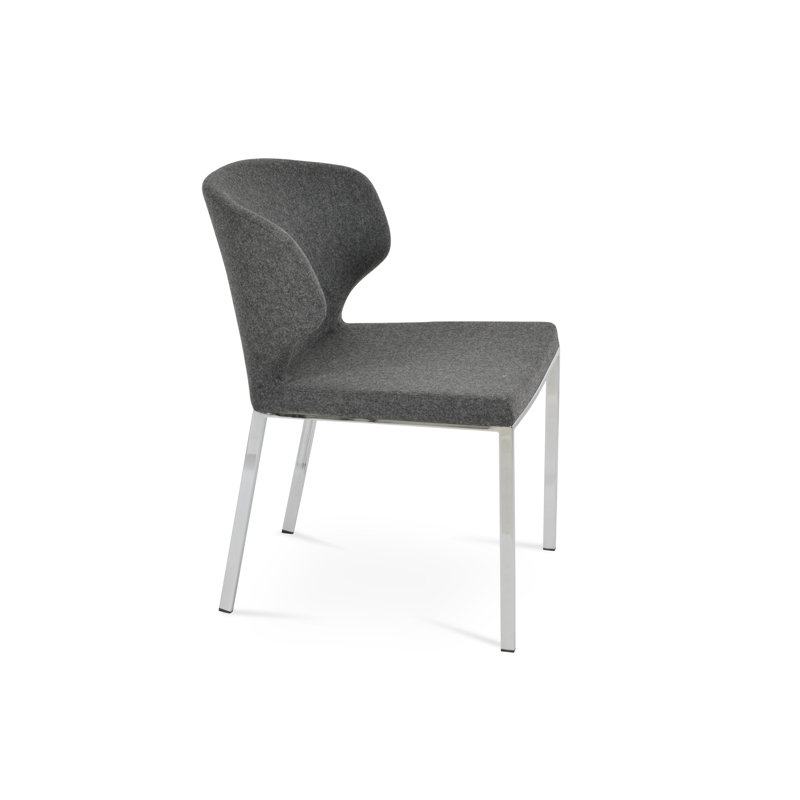 Amed Plus Metal Dining Chair, Dark Gray
