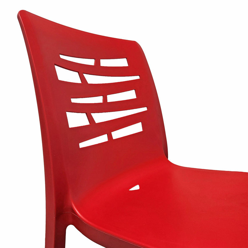 Outdoor Stacking Dining Side Chair, Red