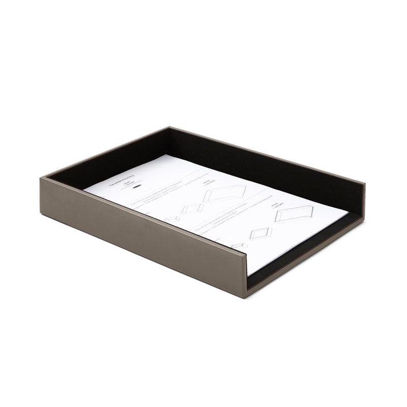 Amirra Leather Paper Organiser, Taupe Grey