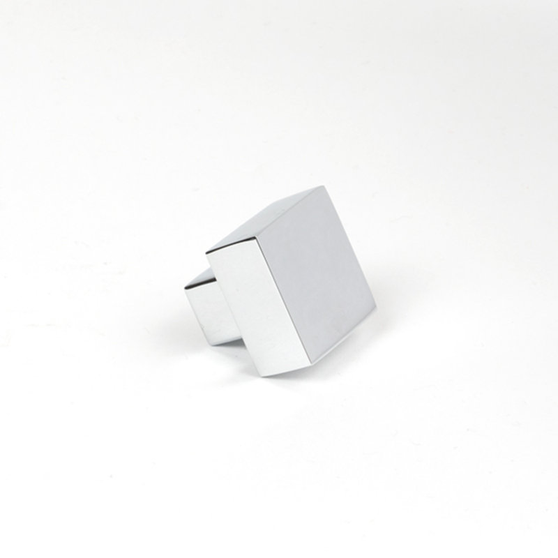 Square Knob, 2.5 cm, Polished Chrome