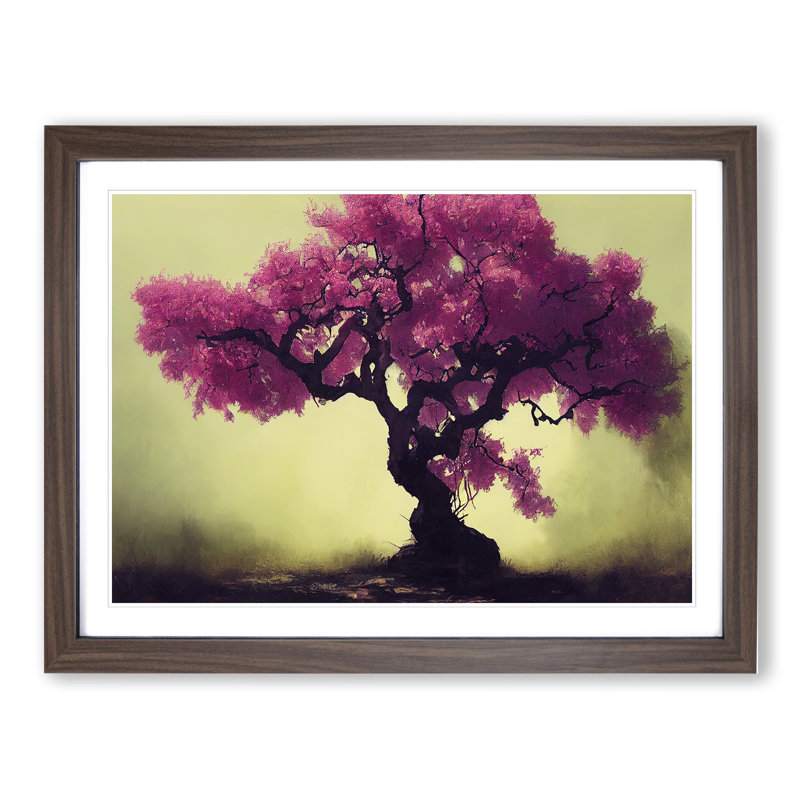Charming Blossom Tree - Framed Print, 46cm H x 64cm W x 2cm D, Walnut Framed