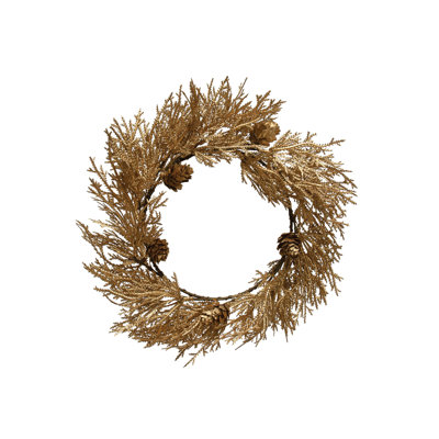 13'' Dried Pinecone Polyester Wreath