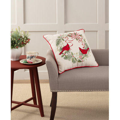 Lenox Winter Greetings Wreath Pillow