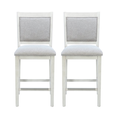 Nahumveer Solid Wood Upholstered Counter Stool