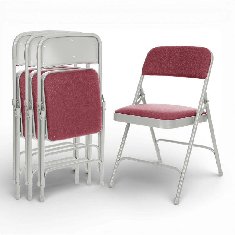 Bernadine Fabric Padded Folding Chair, Burgundy
