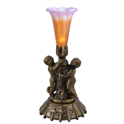 Twin Cherub Metal Torchiere Lamp