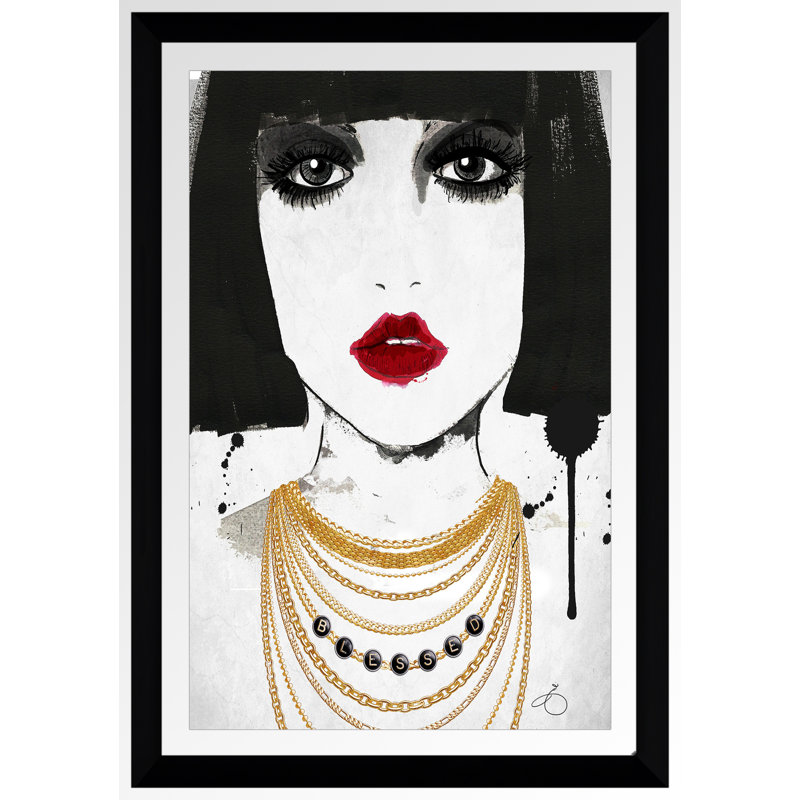 "Blessed Print" par Jodi, impression sur toile, H 39,5 po x l 27,5 po x P 0,75 po, Acrylique avec cadre noir