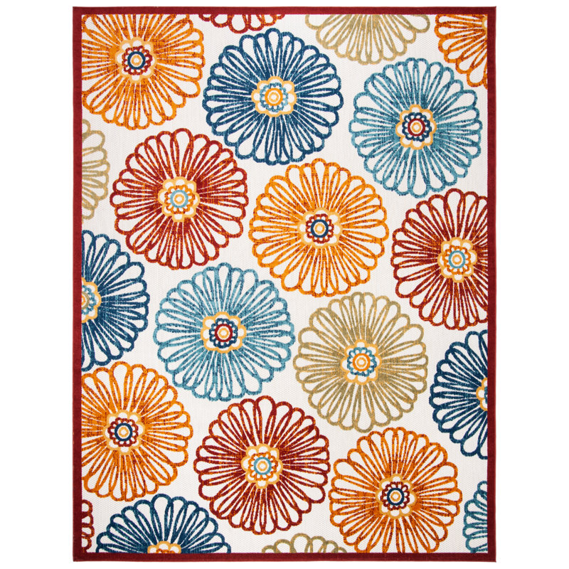 Tapis d'intérieur / extérieur floral Kellems Performance, Rectangle 6 pi x 9 pi