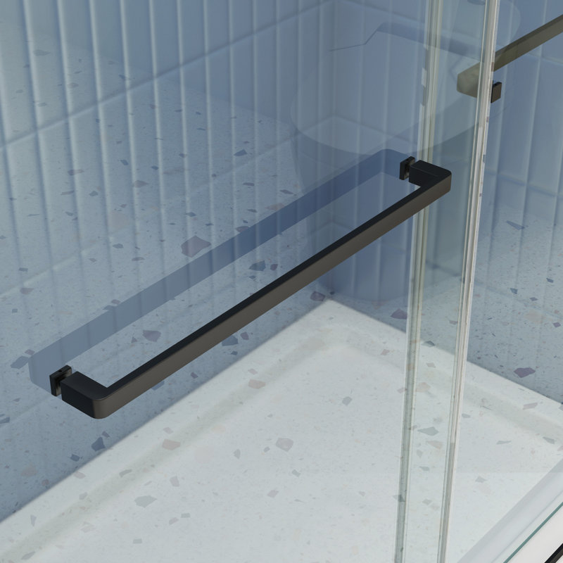 Porte de douche, porte coulissante, avec verre trempé de 5/16 po