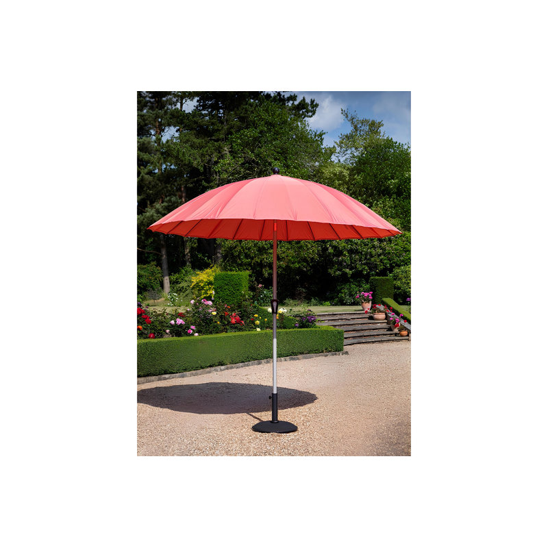 Shanghai 2.7m Traditional Parasol, Coral Red