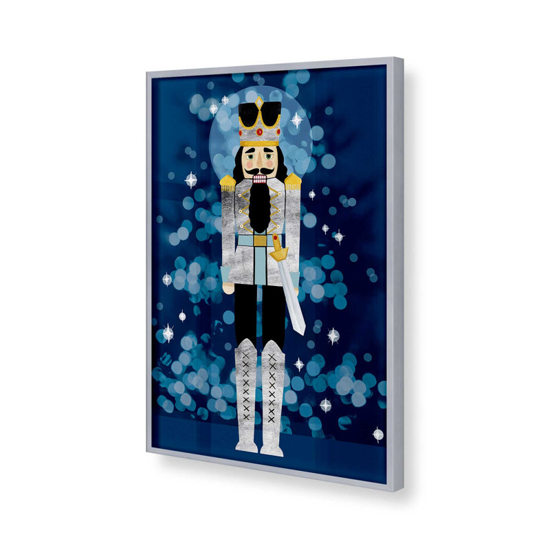 Casse-noisette classique en bleu I, H 21,25 po x l 17,25 po x P 1,25 po, Cadre simple en chrome poli poli