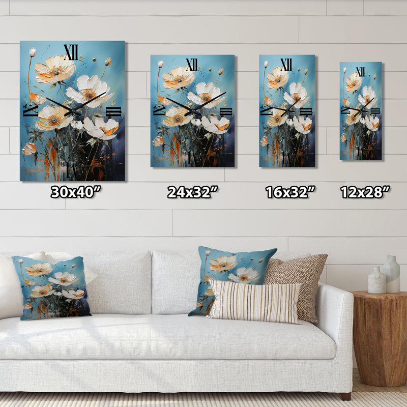 Dahianna - Flowers Modern Wall Clock, Extra Large