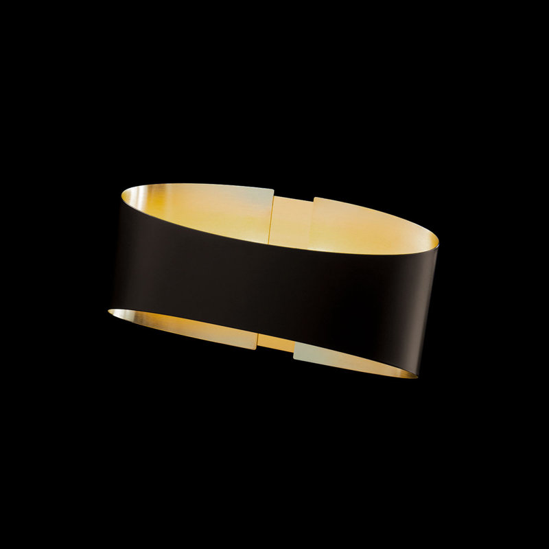Swerve Aluminum LED Flush Mounted Sconce, Bronze-Brushed Brass