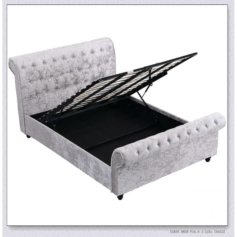 Grand lit de rangement tapissier Hartfried