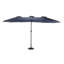 Grand parasol d'extérieur double face 14,8 pi avec manivelle (bleu marine) (sans base)-2000432906