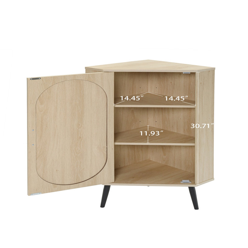 Armoire d'angle, porte en rotin, tables d'angle autoportantes pour petits espaces, support d'angle pour salon, cuisine, salle de bain, chambre à coucher
