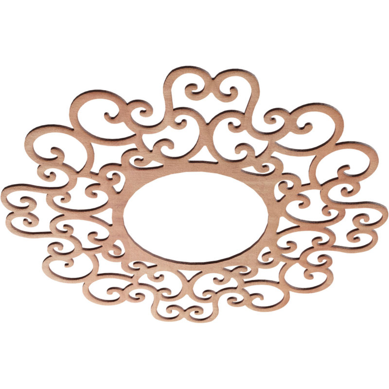 Médaillon de plafond en bois ajouré Reims, H 28 po x l 28 po x P 0,25 po, Cerisier