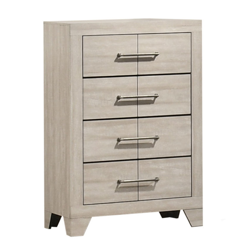 Deegan Classic 4 Drawer Chest In Rustic Grey Oak