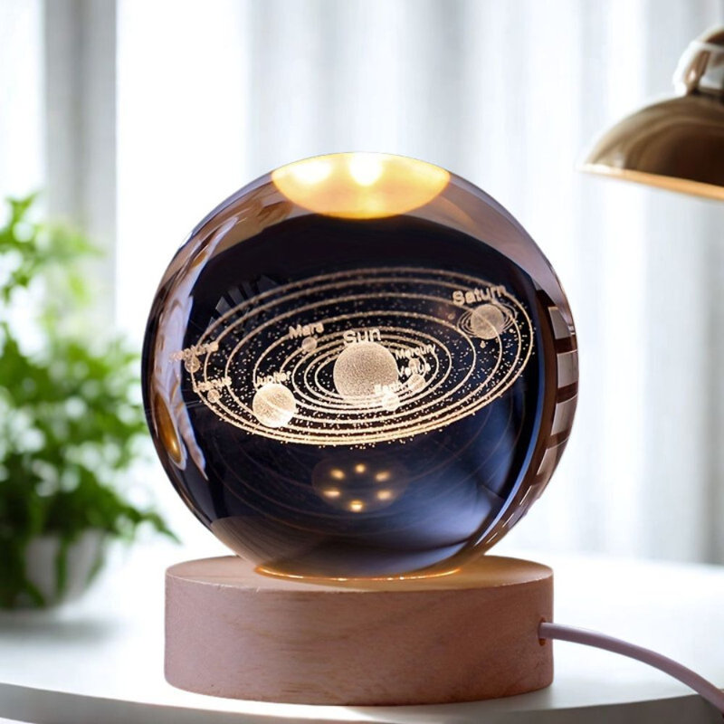 LED Cosmic Sphere Night Light with base