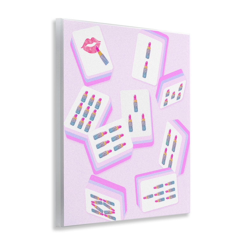 Plaque murale Glam, rouge à lèvres et carreaux de Mahjong, design par Ziwei Li