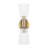 2 - Light Pleated Glass Hourglass Up And Down Cone Wall Light