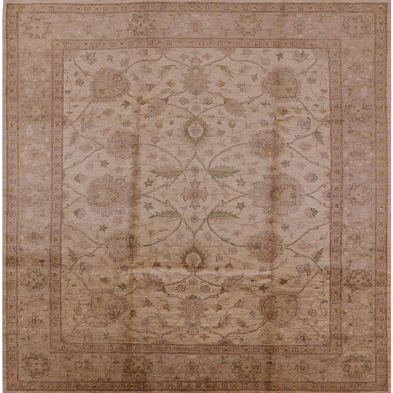 Tapis beige Rideau, Carré 6 pi