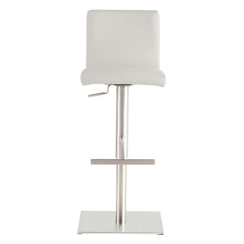 Folkston Upholstered Adjustable Height Counter Stool, White