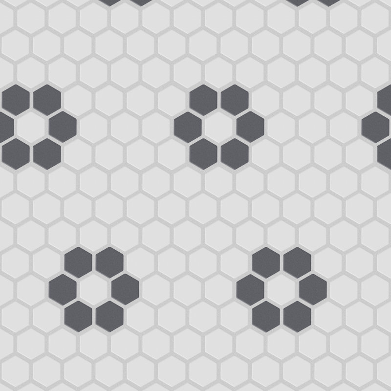 Carreau de mosaïque en porcelaine hexagonale 1 po x 1 po Gotham
