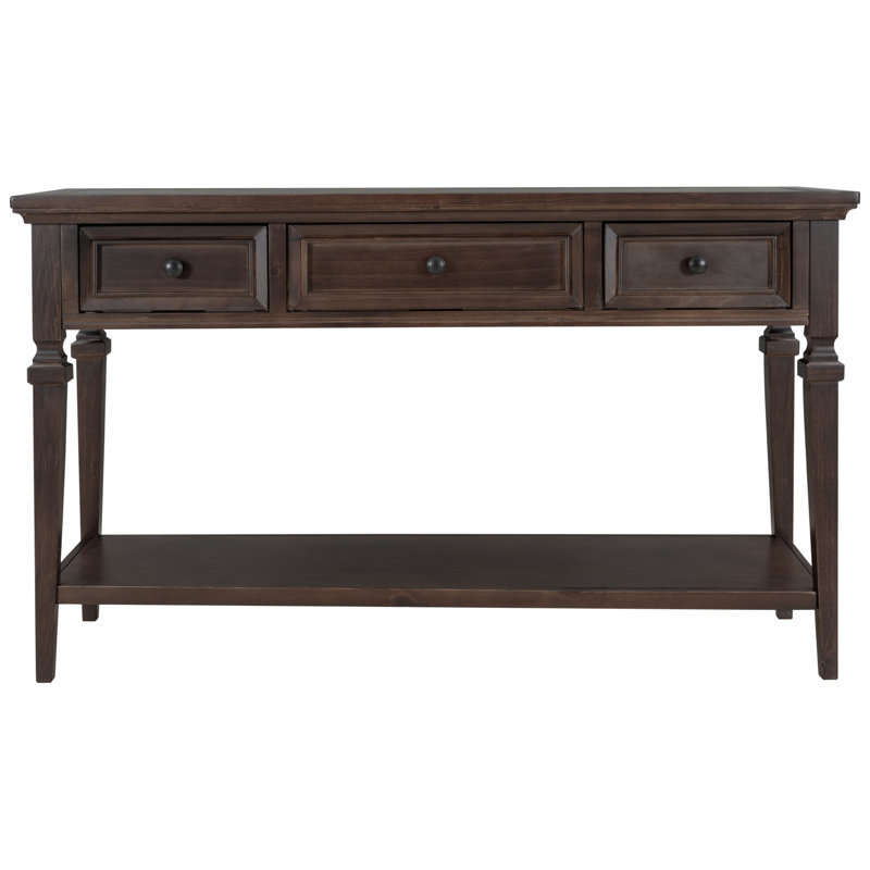 Console Shade avec 3 tiroirs et tablette ouverte, Espresso