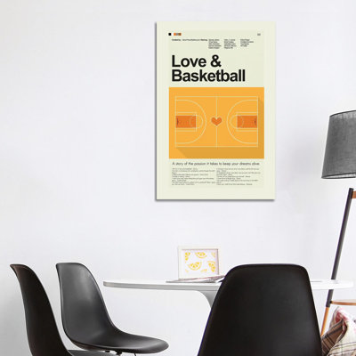 Love & Basketball by Prints And Giggles By Erin Hagerman - Wrapped Canvas Print