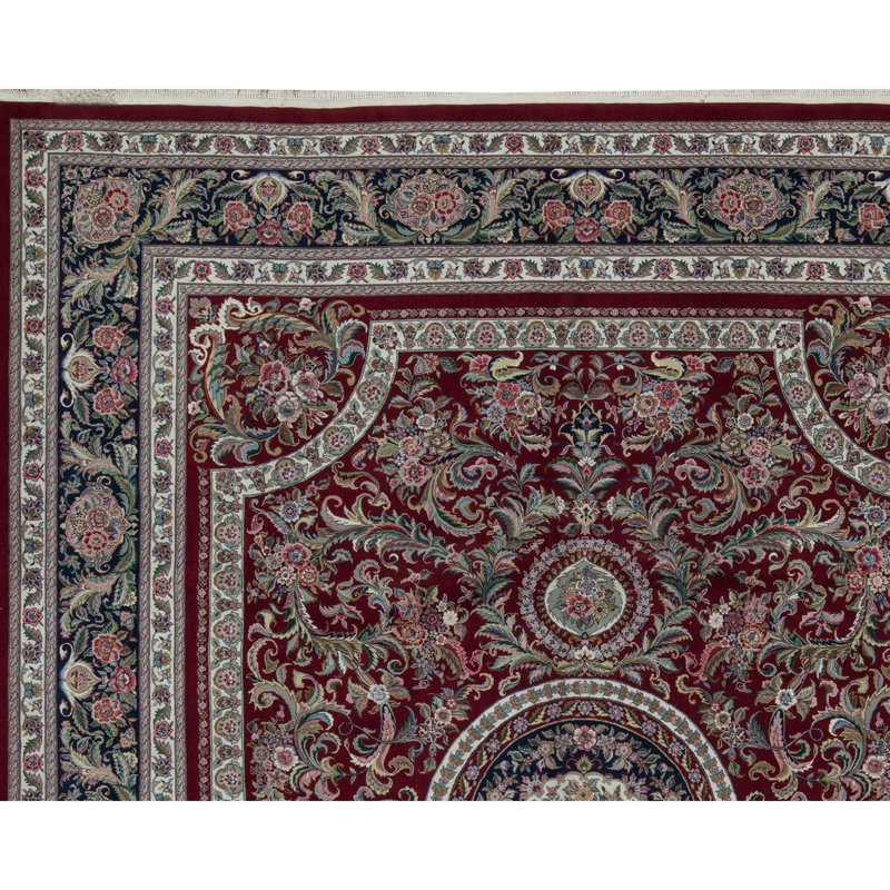 Tapis noir et vin de haute qualité noué à la main