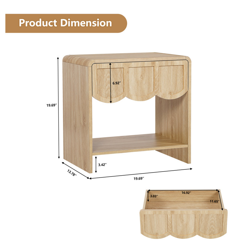 End Table Set, 1 - Drawer Nightstand (Set of 2)